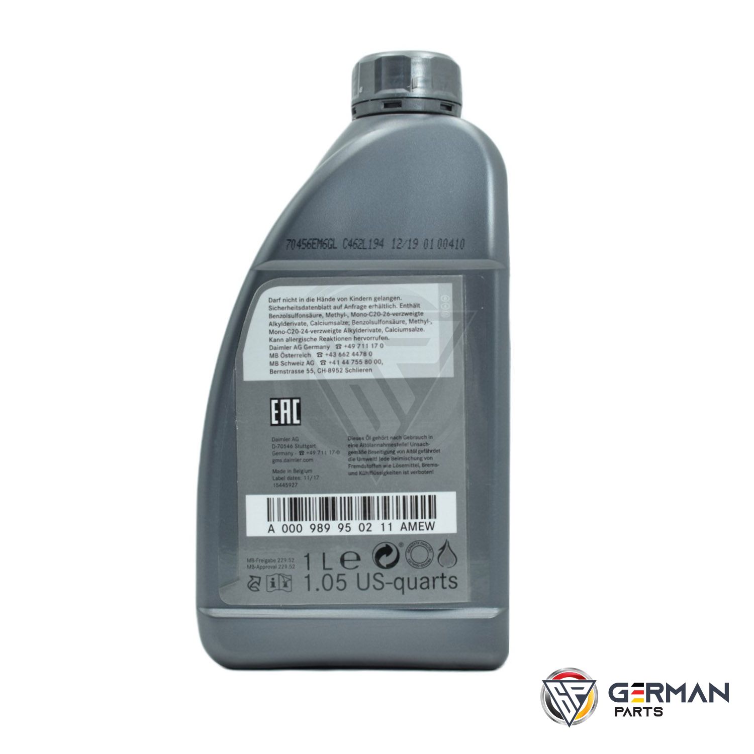 Buy Mercedes Benz Engine Oil - Mb - 5W30,1 Litre 000989950211AMEW