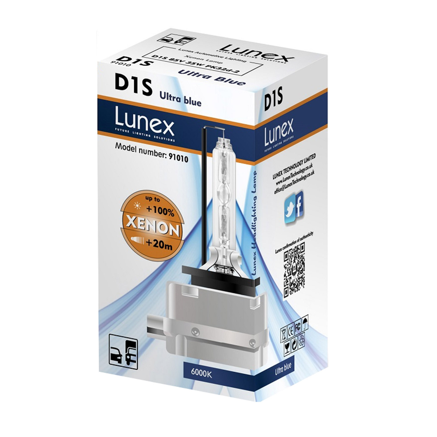 thumbnail image 2 of Lunex D3S Xenon Lamp Twin Pack – 4300K, 35W – Direct Replacement For Philips/Osram 2 of 3