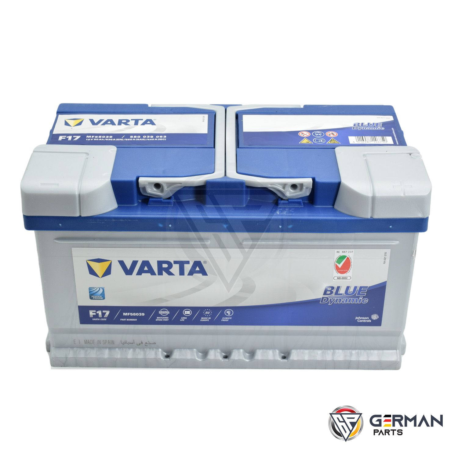 Buy Varta Battery 80 Ah DIN80MFV-F17 - German Parts